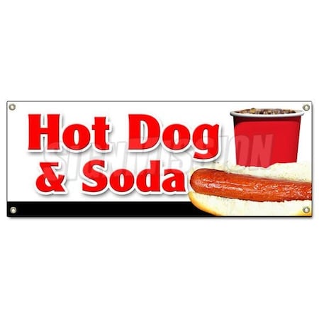 Signmission HOT DOG & SODA COMBO BANNER SIGN all beef drink frank meal deal chili B-Hot Dogs & Soda Combo